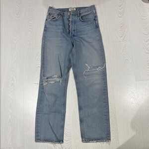 Agolde Light Blue Distressed Denim Jeans